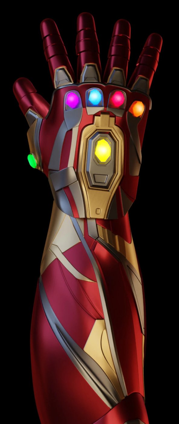 Digital model of an armoured gauntlet prop prepared for 3D printing